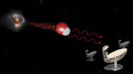 Se trata de un potente megamaser de longitud de ondas de radio indicativo de galaxias en colisión