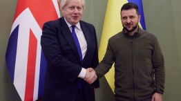 Boris Johnson y Volodimir Zelenski en Kiev. 