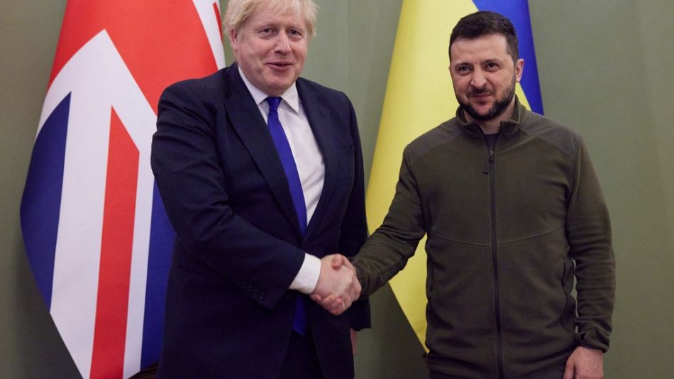Boris Johnson y Volodimir Zelenski en Kiev.