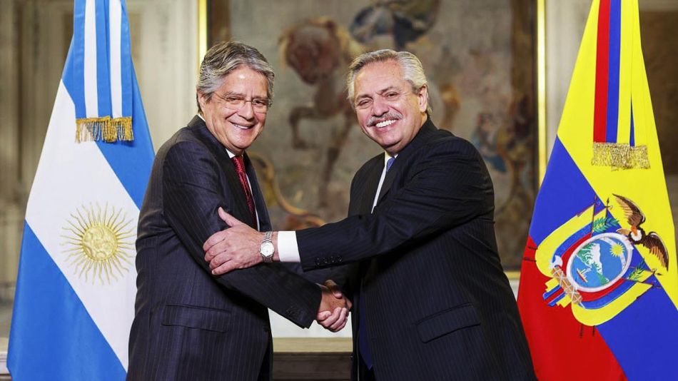 Alberto Fernández y su par de Ecuador, Guillermo Lasso. 20220418
