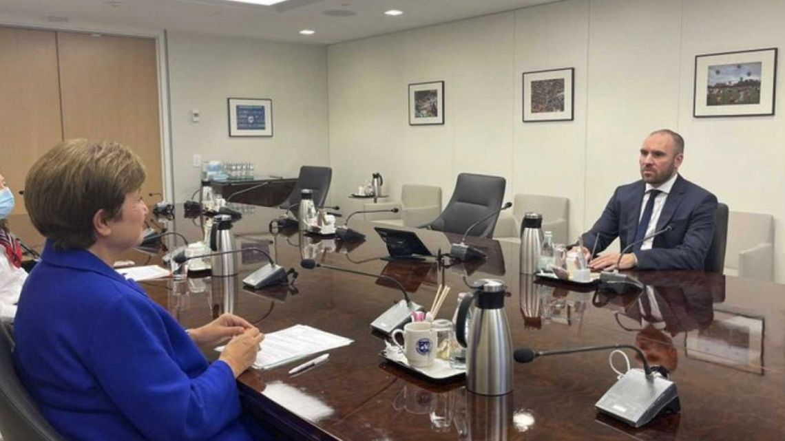 Economy Minister Martin Guzmán meets with IMF Managing Director Kristalina Georgieva.
