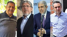 Luis D'Elía, Chino Navarro, Aníbal Fernández y Andrés Larroque 20220503