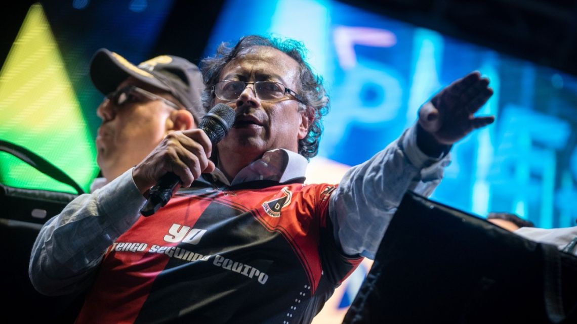 Gustavo Petro, presidential candidate of the Colombia Humana party, speaks during a campaign rally in Cúcuta, Colombia, on Thursday, May 5, 2022.