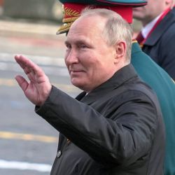 Putin durante los festejos en Moscú. | Foto:Xinhua