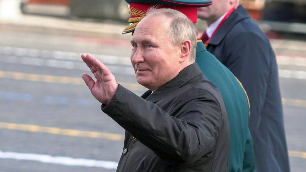 Putin durante los festejos en Moscú. | Foto:Xinhua