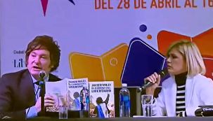 Javier Milei y Viviana Canosa en la Feria del Libro
