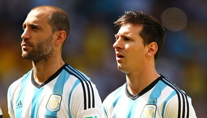 Zabaleta y Messi, juntos en la Selección. En el combinado nacional compartieron varios años juntos.