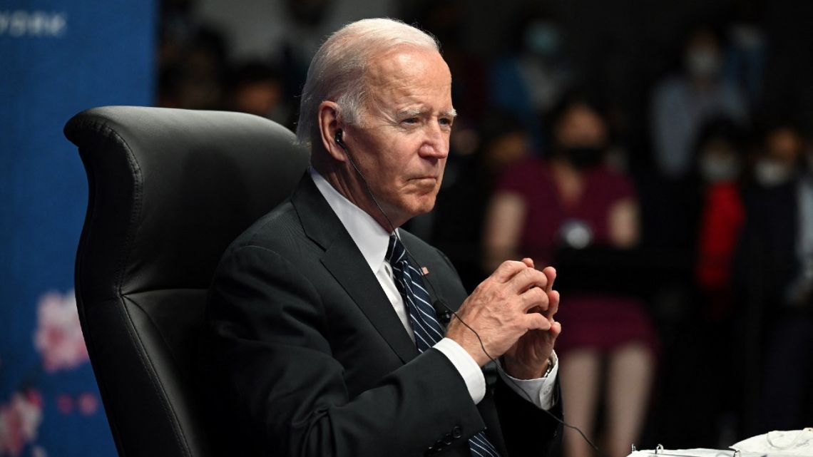 US President Joe Biden speaks in Tokyo while on a visit to Asia on May 23, 2022.