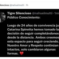 Nahuel Mutti rompió el silencio y habló de su separación con Catarina Spinetta