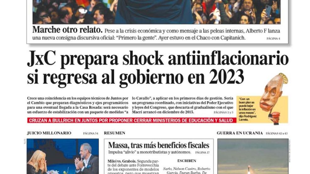 La tapa del Diario PERFIL de este domingo 29 de mayo de 2022 Perfil