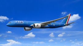 ITA Airways llegó a la Argentina con un Airbus azzurro bautizado Roberto Baggio.