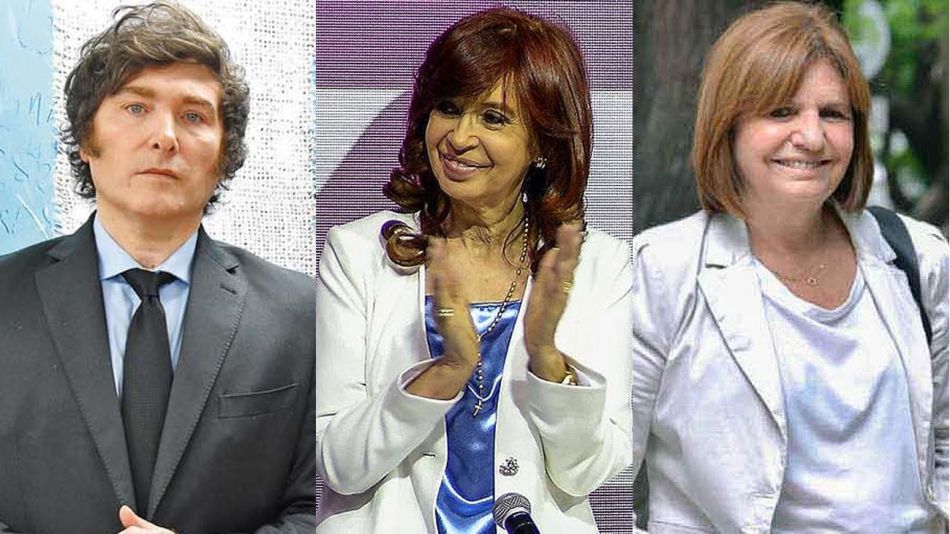 Javier Milei, Cristina Kirchner y Patricia Bullrich 20220606