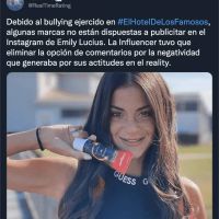 El hotel de los famosos: cancelan a Emily Lucius y cerró su cuenta de Instagram