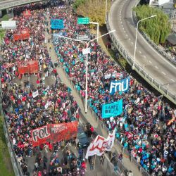 El Ministerio de Desarrollo Social considera que el plan de lucha que organizaciones piqueteras llevaron a cabo con movilizaciones en distintos puntos de la Ciudad de Buenos Aires es "una marcha política. | Foto:Télam