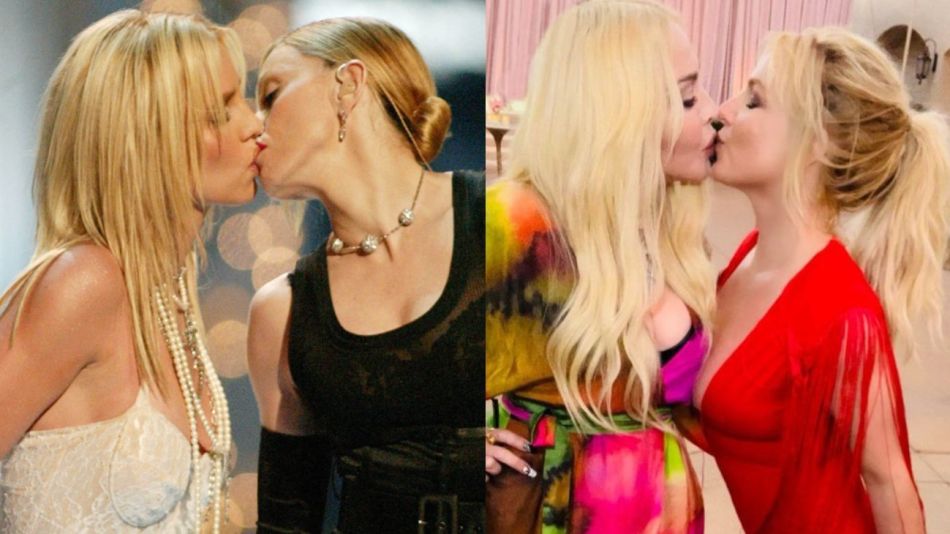 Britney Spears y Madonna recrearon el icónico beso de los VMA's en la boda  de la cantante con Sam Asghari | Exitoina