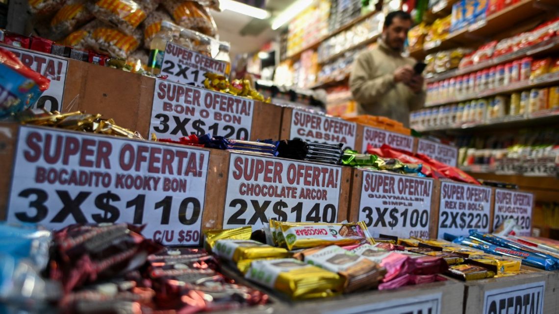 View of a convenience store in Buenos Aires, on June 15, 2022. 