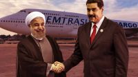El ex presidente iraní, Hasan Rohani, con Maduro.