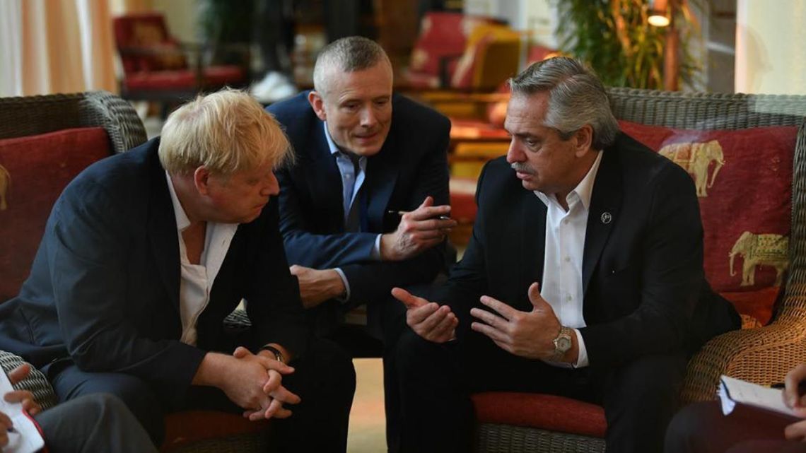 President Alberto Fernández meets with UK Prime Minister Boris Johnson on the sidelines of the G7 Leaders Summit in Bavaria.