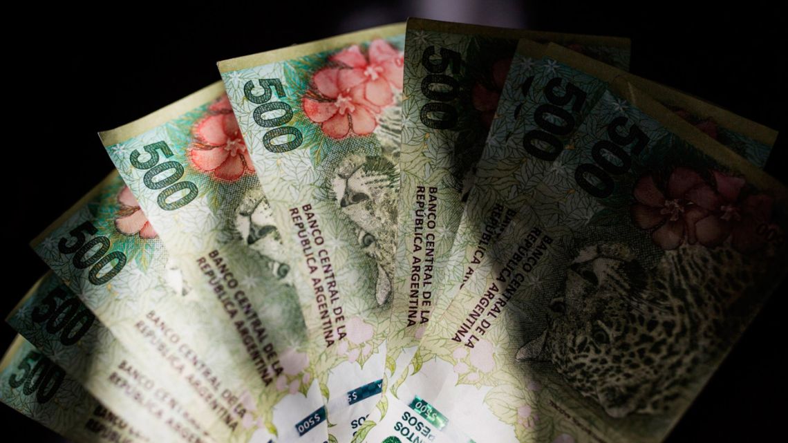Peso banknotes.