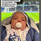 Mica Viciconte y Fabián Cubero llevaron por primera vez a Luca a la cancha