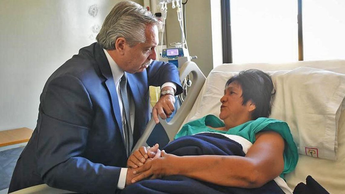 President Alberto Fernández visits jailed social leader Milagro Sala in hospital.