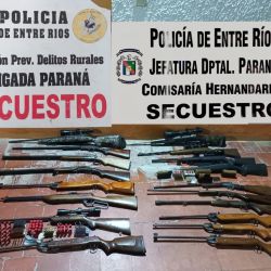 Todas las armas de fuego y la cartuchería fueron derivadas a la sede policial de Hernandarias para su correspondiente identificación. 