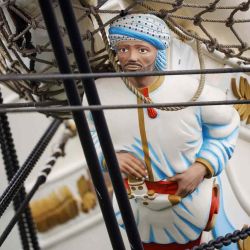 Se ve un mascarón de proa en el Shabab Oman II de Omán cuando el velero está amarrado en el puerto de Esbjerg, Dinamarca para The Tall Ships Races Esbjerg 2022 Bo Amstrup / Ritzau Scanpix / AFP. | Foto:AFP