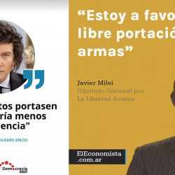 Varios medios periodísticos entrevistaron a Javier Milei por la libre portación de armas.
