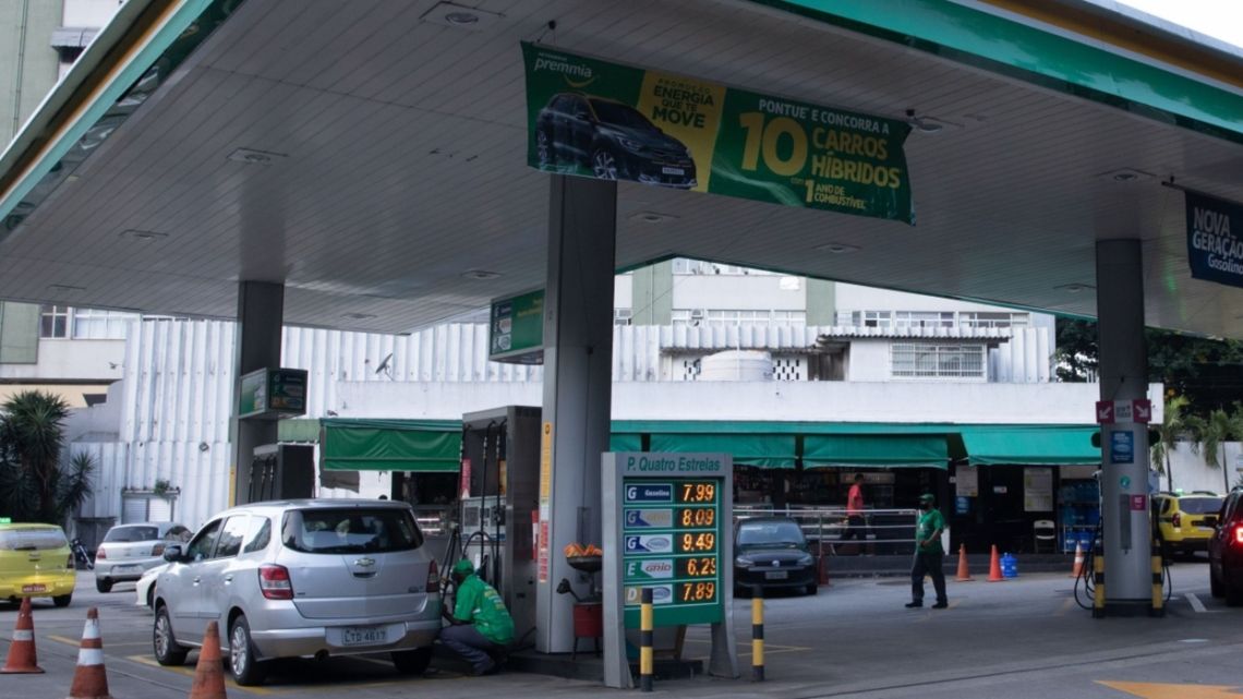 Signage outside a Petroleo Brasileiro SA (Petrobras) gas station in Rio de Janeiro, Brazil, on Friday, June 17, 2022. Brazil's state-controlled oil giant Petrobras increased fuel prices in a political setback for President Jair Bolsonaro, who is fighting to contain inflation in an election year.