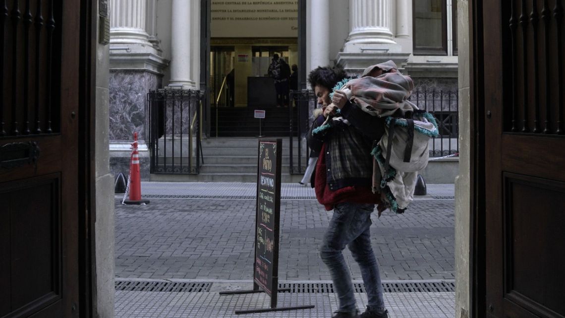 The Central Bank of Argentina in Buenos Aires, Argentina, on Thursday, July 7, 2022. Argentina's parallel exchange rate, untethered from the government's strict currency controls, has fallen 17% so far this week, prompting Buenos Aires shop owners to post signs announcing a 20% mark-up on all listed prices.