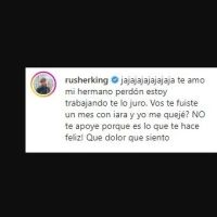 Rusherking le respondió al Demente tras la crítica por pasar mucho tiempo con la China Suárez