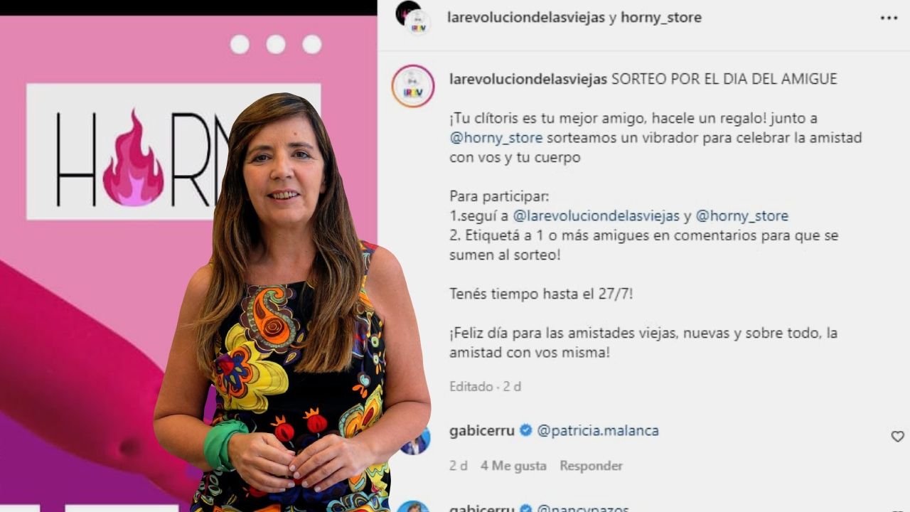 Gabriela Cerruti y el posteo para promocionar un sorteo.  | Foto:CEDOC