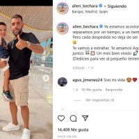 Ailén Bechara se mostró angustiada al separarse de su marido: "Te vamos a extrañar"