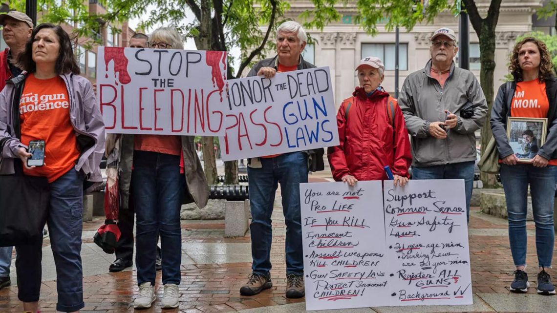 Demonstration against gun violence in Manchester, New Hampshire on June 3, 2022.