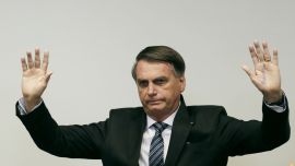 El presidente brasileño, Jair Bolsonaro, participa durante un evento, en Brasilia, Brasil.