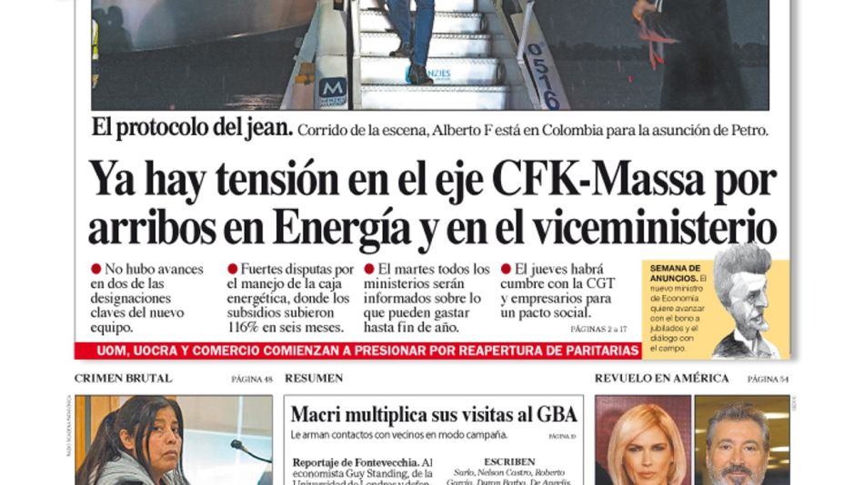 La tapa del Diario PERFIL del domingo 7 de agosto de 2022