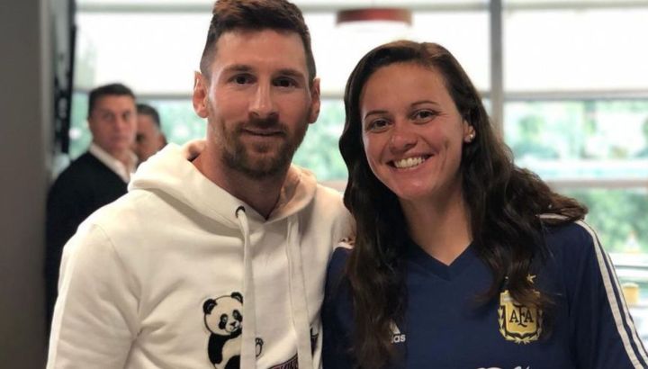 Flor Bonsegundo y Messi 