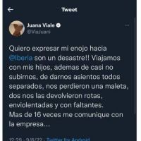 La denuncia de Juana Viale al volver de sus vacaciones 