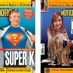 Super K”, con Néstor Kirchner desembarcando en el poder, y “Post kirchnerismo”, a fines del 2015 | Foto:cedoc