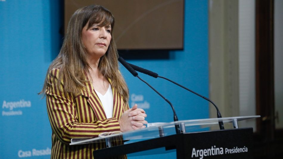 Gabriela Cerruti, en conferencia de prensa en Casa Rosada