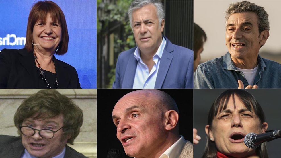 Patricia Bullrich, Alfredo Cornejo, Florencio Randazzo, Javier Milei, José Luis Espert, Romina Del Plá 20220811