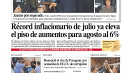 La tapa del Diario PERFIL del sábado 13 de agosto de 2022