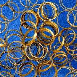 Parte de los 169 anillos de oro que adornaban el pelo de la mujer momificada.
