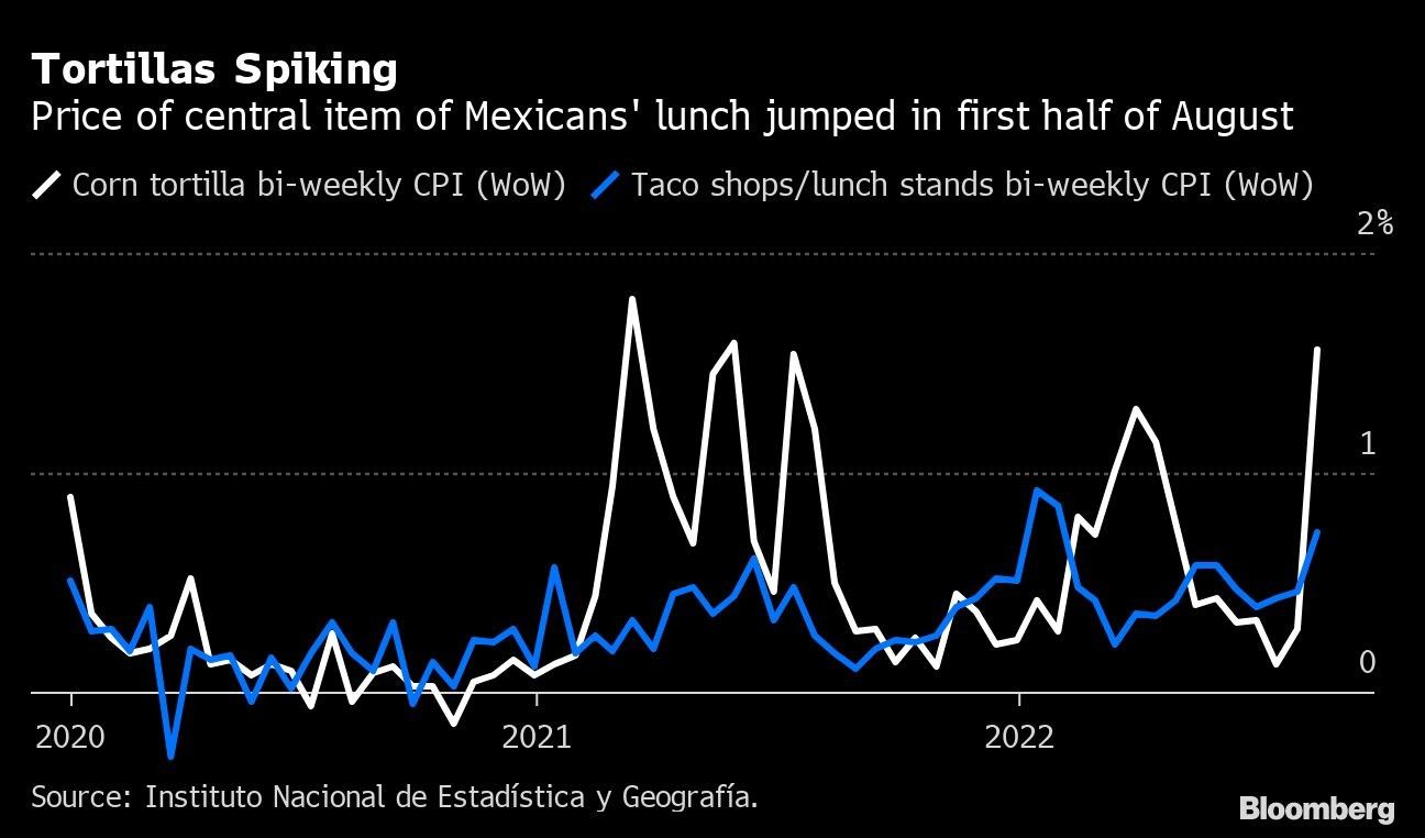 Tortillas Spiking | Price of central item of Mexicans' lunch jumped in first half of August