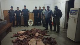 Los cazadores furtivos llevaban un gran cargamento de carpinchos faenados.