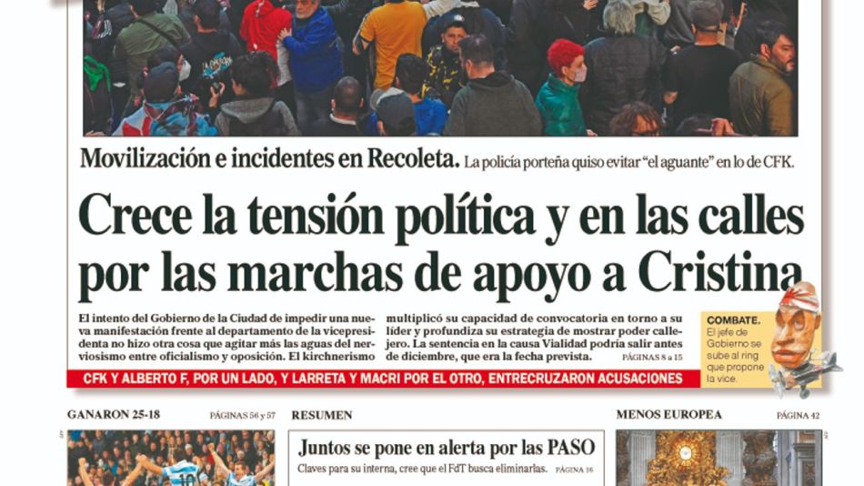 La tapa del Diario PERFIL del domingo 28 de agosto de 2022