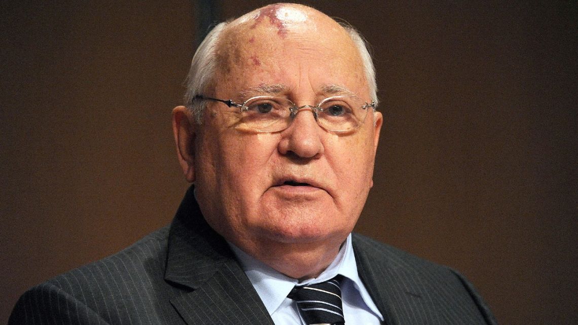 In this file photo taken on November 25, 2011, former Soviet Union president Mikhail Gorbachev gives a press conference in Montpellier, southern France, as part of the New Policy Forum annual meeting. 