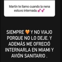 Cinthia Fernández reveló que Martín Baclini tuvo un increíble gesto durante la internación de Francesca