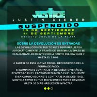 Justin Bieber suspendió sus fechas en la Argentina