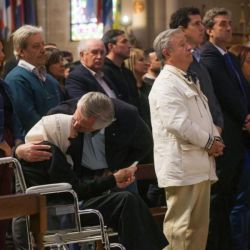 El ex mandatario acompañó Alberto Fernández en la misa por la paz que se celebró en la Basílica de Luján. Estuvieron juntos en primera fila.  | Foto:CEDOC